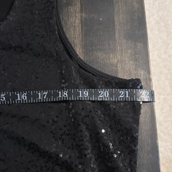 Talbots Black Sequined Square Neck Tank Size 1X - Picture 5 of 6